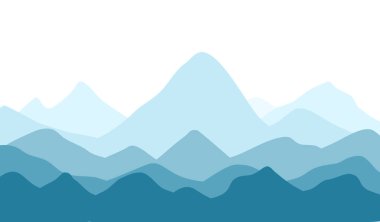 dağlar ve mavi gökyüzü vektör arkaplanı