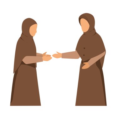 Müslümanların el sıkışma illüstrasyonu 