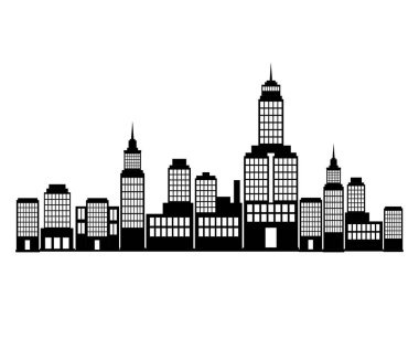 Şehir silueti. Vektör çizim
