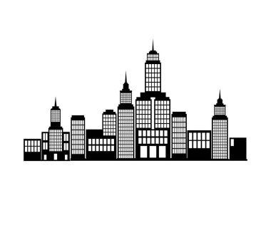 Siluet bina ve şehir silueti