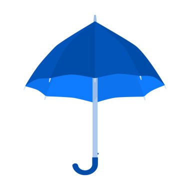 mavi şemsiye düz tasarım ögesi