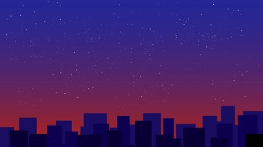 gece şehir manzarası ile yıldız