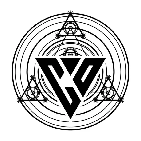Μονόγραμμα Λογότυπο Γράμμα Τριγωνικό Σχήμα Πρότυπο Σχεδιασμού Ιερά Γεωμετρικά Στολίδια — Διανυσματικό Αρχείο