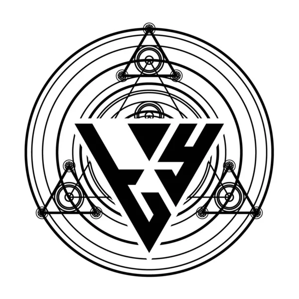 Monogram Betű Logó Háromszög Alakú Design Sablon Szent Geometriai Díszek — Stock Vector