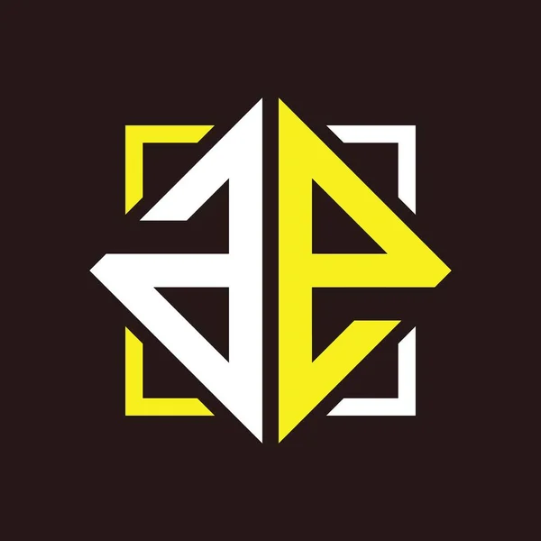 Eerste Monogram Vierhoek Met Zwarte Vierkanten Achtergronden — Stockvector