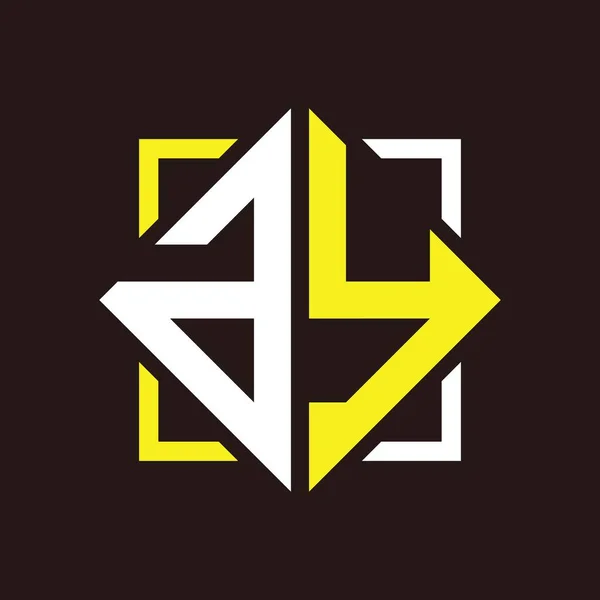 Ein Initial Monogramm Viereck Mit Schwarzen Quadraten Und Hintergründen — Stockvektor