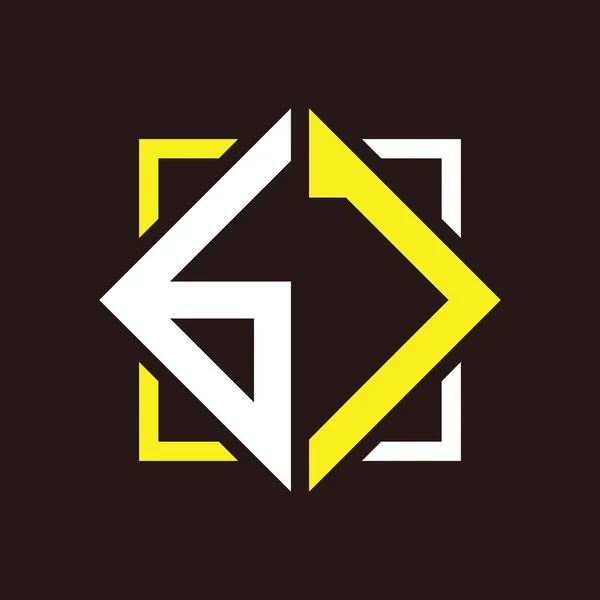 Eerste Monogram Vierkant Met Vierkant — Stockvector