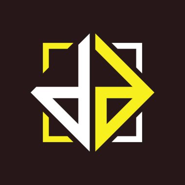 D D Baş harfleri Kare ile dörtgen monogram