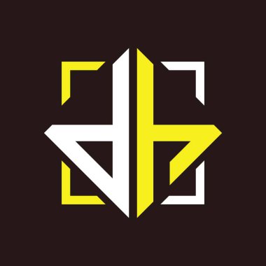 D H Baş harfleri Kare ile dörtgen monogram