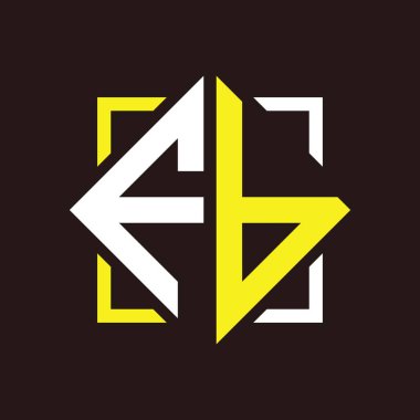 F B Başharfleri Kare ile dörtgen monogram