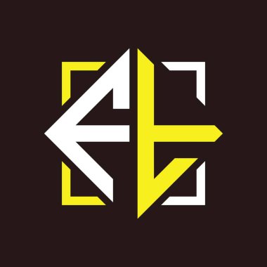 F T Başharfleri dörtgen kare ile monogram