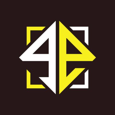 G E Başharfleri kare ile dörtgen monogram