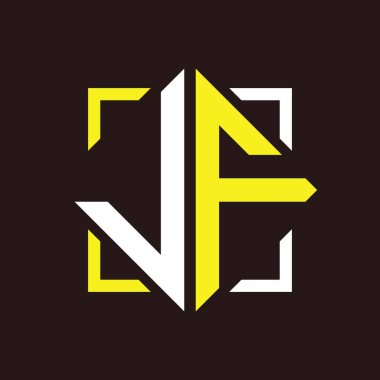 J F Başharfleri Kare ile dörtgen monogram