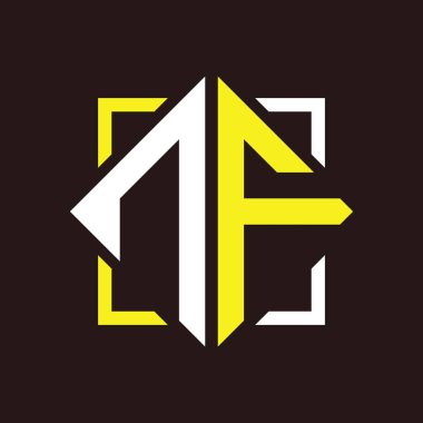 N F Başharfleri Kare ile dörtgen monogram