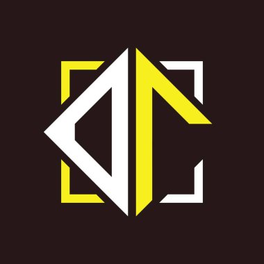 O R Baş harfleri dörtgen kare ile monogram