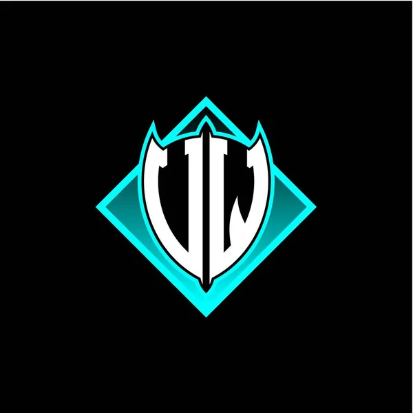 Eerste Schild Logo Met Een Vierkant Als Zoetstof Geïsoleerd Zwarte — Stockvector