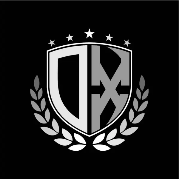 Inspirerende Initialen Letters Schild Logo Vorm Badge Illustratie Zwarte Achtergrond — Stockvector