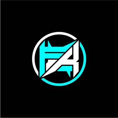 Adının baş harflerinin karesiyle çevrili modern minimalist tasarım. Siyah arkaplanda izole