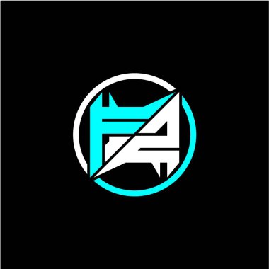 Adının baş harflerinin karesiyle çevrili modern minimalist tasarım. Siyah arkaplanda izole