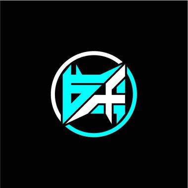 Adının baş harflerinin karesiyle çevrili modern minimalist tasarım. Siyah arkaplanda izole