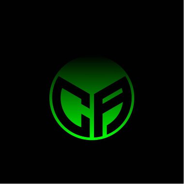 Baş harfler, modern harfler zarif renkli arkaplan çerçeveli. Siyah arkaplanda izole edilmiş