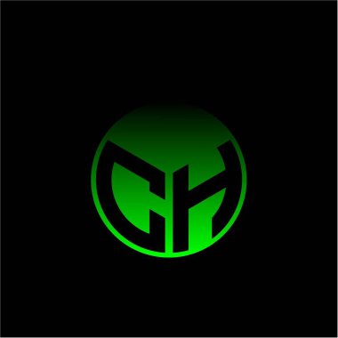 Baş harfler, modern harfler zarif renkli arkaplan çerçeveli. Siyah arkaplanda izole edilmiş