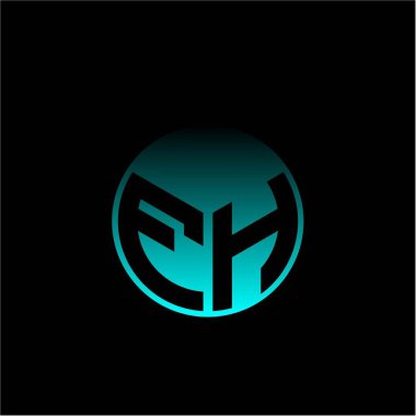 Baş harfler, modern harfler zarif renkli arkaplan çerçeveli. Siyah arkaplanda izole edilmiş