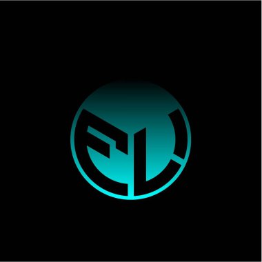 Baş harfler, modern harfler zarif renkli arkaplan çerçeveli. Siyah arkaplanda izole edilmiş