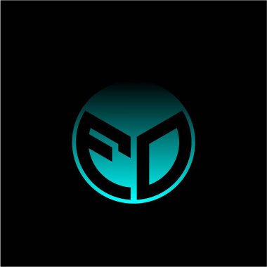 Baş harfler, modern harfler zarif renkli arkaplan çerçeveli. Siyah arkaplanda izole edilmiş