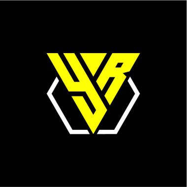 Baş harfler üçgeni, siyah arkaplanda izole edilmiş, fincan tabağı dekorasyonlu basit bir modern minimalist dizayndır.