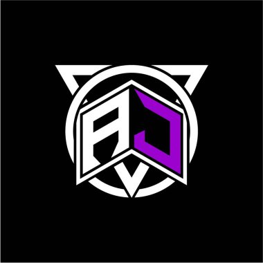 Daire ve üçgen dekorasyonlu monogram Diamond harfi oyunun baş harfleri, tebrik kartları, logolar, posterler ve daha fazlası için mükemmeldir. Siyah arkaplanda izole