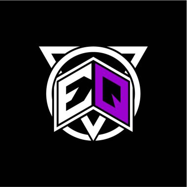 Daire ve üçgen dekorasyonlu monogram Diamond harfi oyunun baş harfleri, tebrik kartları, logolar, posterler ve daha fazlası için mükemmeldir. Siyah arkaplanda izole