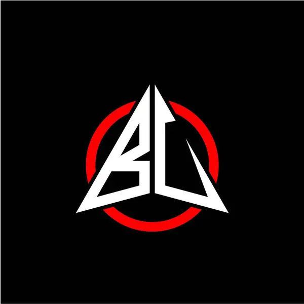 Săgeată Albă Inițială Inel Roșu Izolat Fundal Negru Pentru Logo — Vector de stoc
