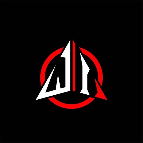 Săgeată Albă Inițială Inel Roșu Izolat Fundal Negru Pentru Logo — Vector de stoc