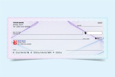 Guilloche-Vektör ile boş banka kontrol şablonu