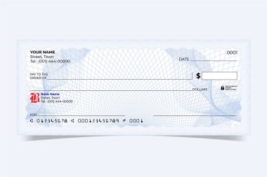 Guilloche-Vektör ile boş banka kontrol şablonu