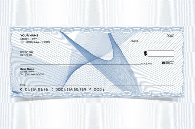 Boş Banka çek tasarımı, Guilloche tasarımı, vektör ile Guilloche deseni