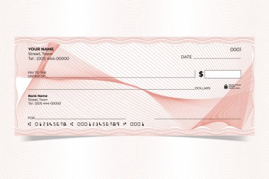 Boş Banka çek tasarımı, Guilloche tasarımı, vektör ile Guilloche deseni