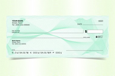 Boş Banka çek tasarımı, Guilloche tasarımı, vektör ile Guilloche deseni