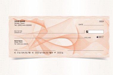 Guilloche ve dokuma çizgisi şablonu ile Çek