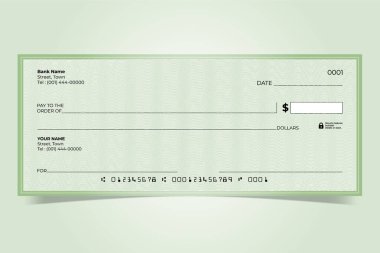 Zarif Mali Belge Şablonu Boş Çek Düzeni