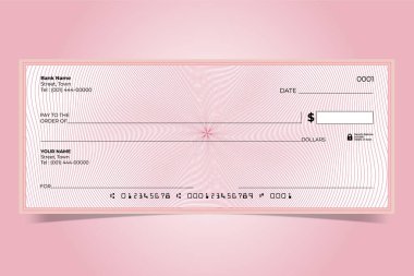 Güvenlik Arkaplanı ve MICR Hattı ile Boş Kontrol Vektörü