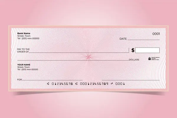 Güvenlik Arkaplanı ve MICR Hattı ile Boş Kontrol Vektörü