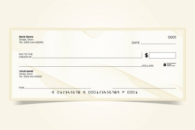 Guilloche Tasarım Bankası Yazdırma Kullanımı için Çek Vektörü