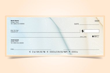 Mavi Guilloche ve MICR Hattı ile Banka Denetimi Şablonu