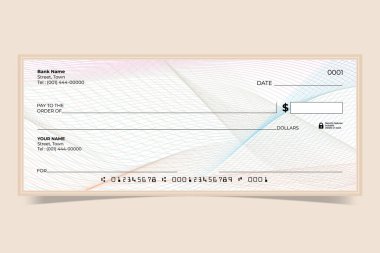 Temiz Banka Çek Tasarımı Finans Belgesi Şablonu