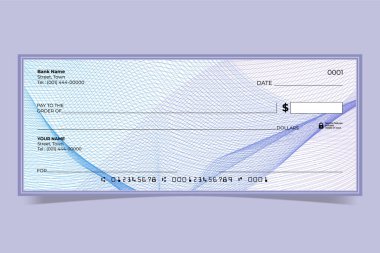 Dekoratif Güvenlik Özellikleriyle Boş Çek Vektörü