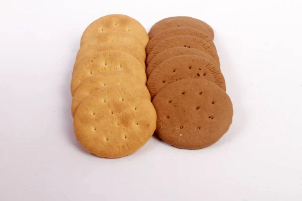 Sušenky Izolované Bílém Pozadí — Stock fotografie