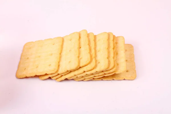 Biscuits Cracker White Background — Stock Photo, Image