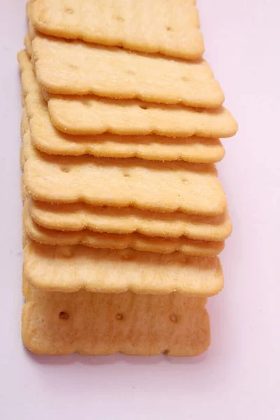 Печенье Крекер Белом Фоне — стоковое фото
